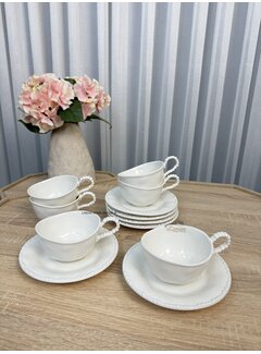 Parel Koffieset 12 Delig | 6 Persoons Wit