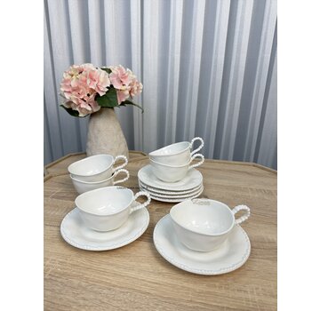 Parel Coffee Set 12 Pieces | 6 Persons White