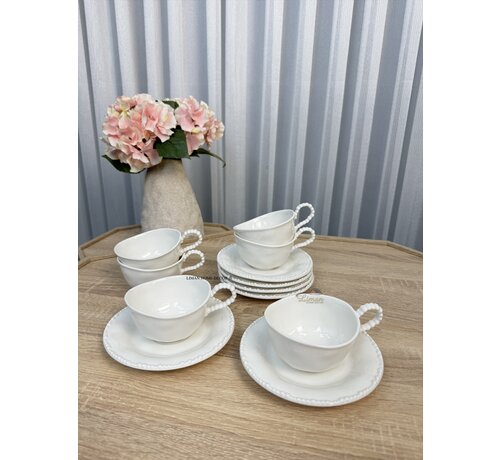 Parel Service à Café 12 Pièces | 6 Personnes Blanc