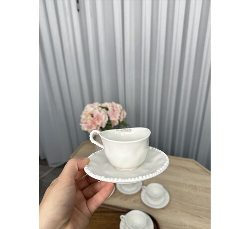 Parel Espressoset 12 Delig | 6 Persoons Wit