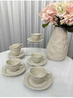 Parel Espresso Set 12 Pieces / 6 Persons Beige
