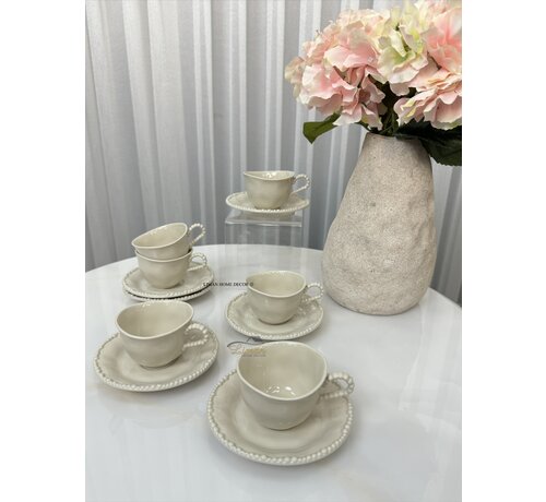Parel Espresso Set 12 Pieces / 6 Persons Beige