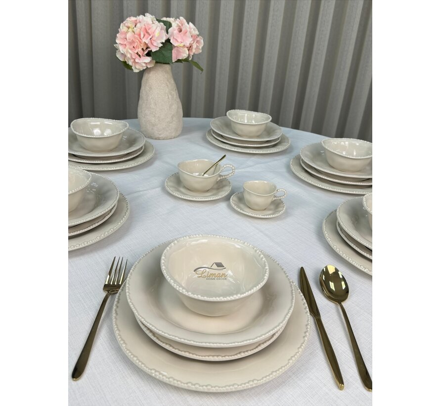 Parel Serviesset 24 Pieces | 6 Persons Beige