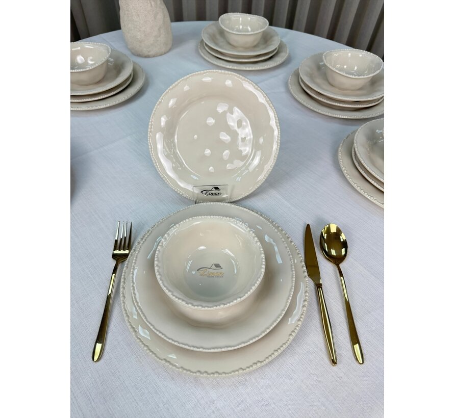 Parel Serviesset 24 Pieces | 6 Persons Beige