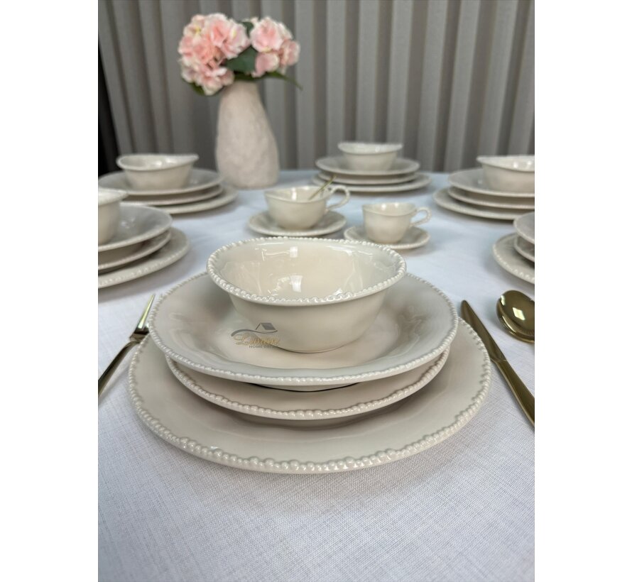 Parel Serviesset 24 Pieces | 6 Persons Beige