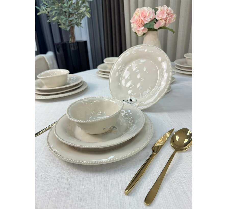 Parel Serviesset 24 Pieces | 6 Persons Beige