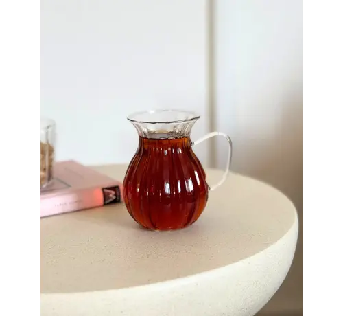 Ribbled Tombik Borosilikat Theeglazen 6 Delig 175 ml
