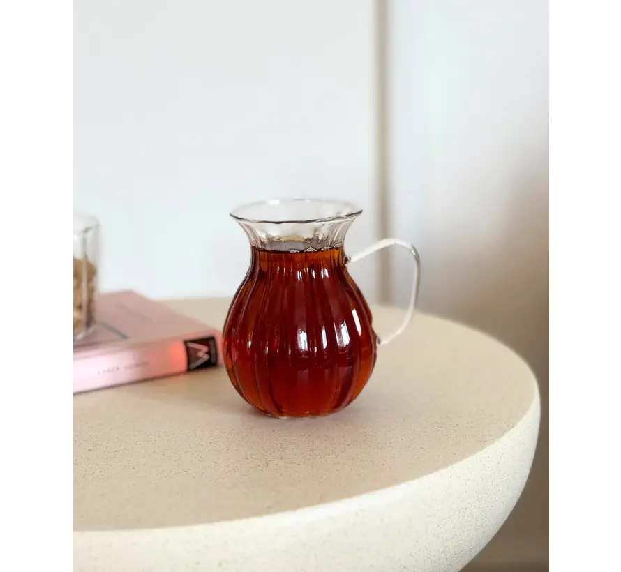 Ribbled Tombik Borosilikat Theeglazen 6 Delig 175 ml
