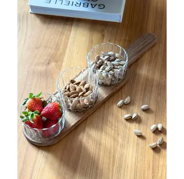 Schalenset met acacia hout