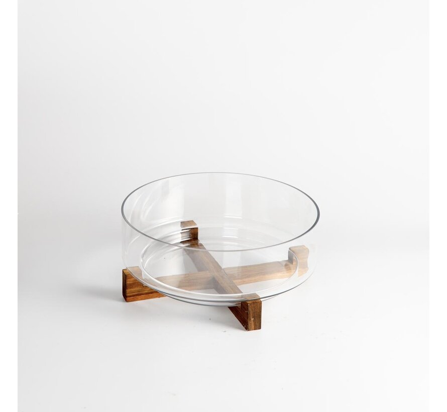 Rustic Wood Camli Sunumluk 28cm