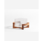 Rustic wood New Line glazen schaal met standaard 22,2cm