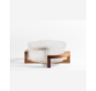 Rustic wood New Line glazen schaal met standaard 28cm
