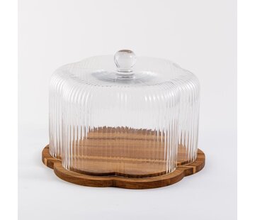 Rustic Wood Flower Kek Fanus 22,5 cm