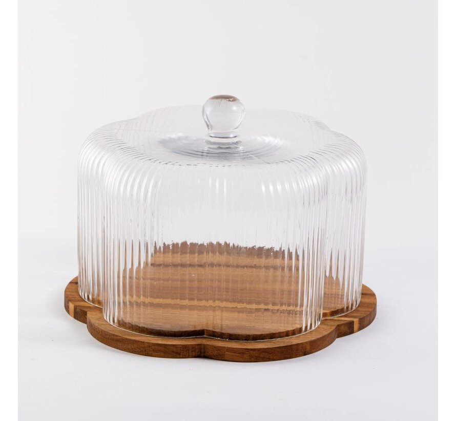 Rustic Wood Flower Taartplatteau 22,5 cm