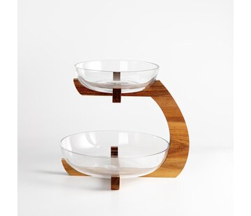 Rustic Wood Etagere 33 cm