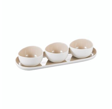 CUPID SCHALENSET | BEIGE - WIT 4 DELIG