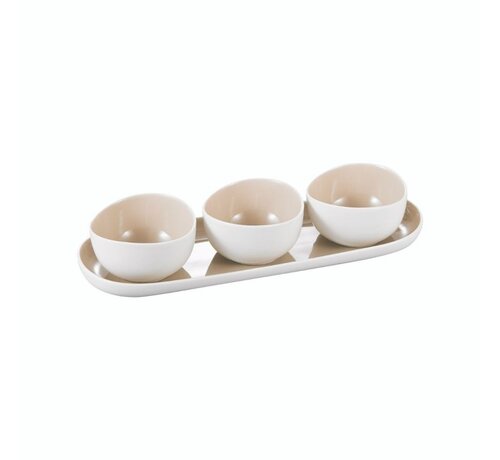 CUPID SCHALENSET | BEIGE - WIT 4 DELIG