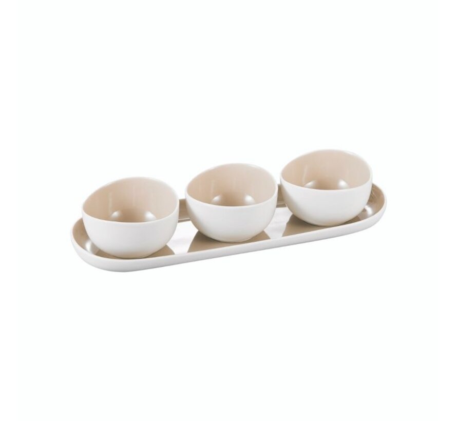 CUPID SCHALENSET | BEIGE - WIT 4 DELIG