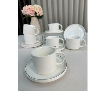 Service à Café 12 Pièces | 6 Personnes Blanc - argent