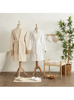 KARACA HOME Karaca Home Glory Lurex 9 Parça Aile Banyo Seti Gold-Bej
