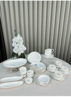 Neu Cupid Frühstücksset 33-teilig / 6 Personen Weiß