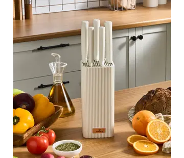 karaca Karaca Massimo Line Set de 6 couteaux en Acier Inoxydable, Crème