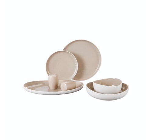 Colmar 6-Person | 27 - Piece Serviesset White-Taupe