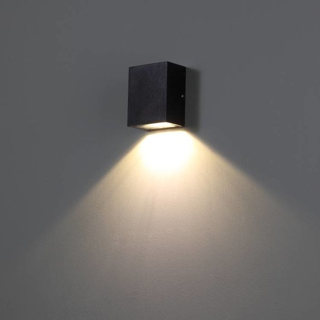 Vierkanten LED buitenwandlamp TREND zwart
