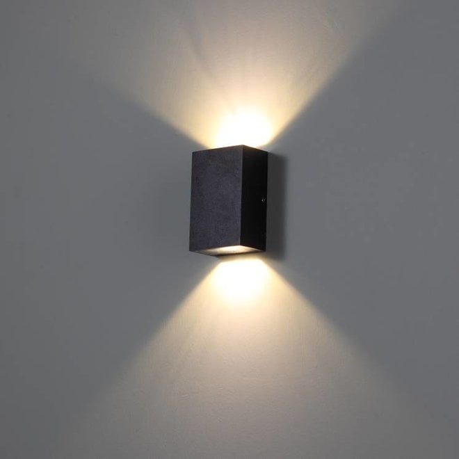 Square LED outdoor wall lamp TREND 2  black