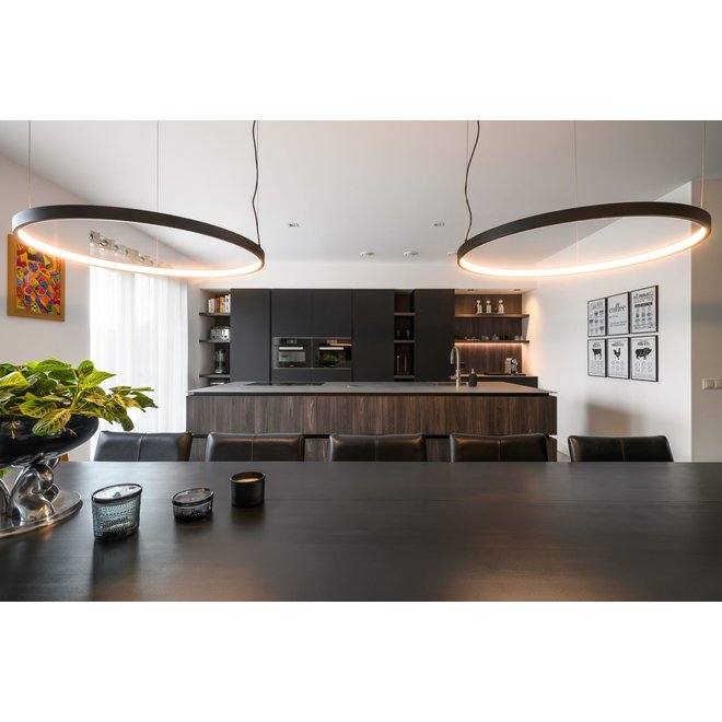 LED ring pendant lamp HALO ∅660 mm - black