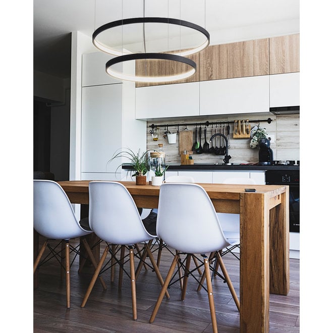 LED ring pendant lamp HALO ∅920 mm - black