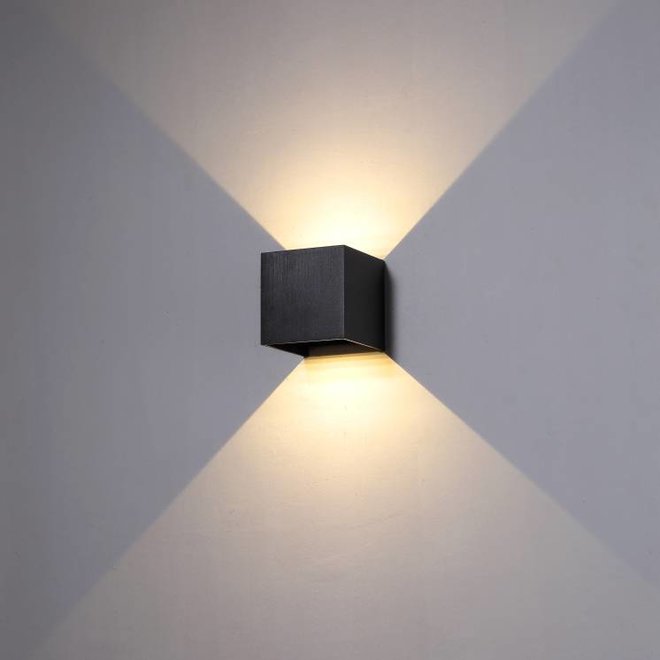 LED indoor/outdoor wall lamp BOXX square black Dimmable