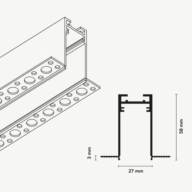 CLIXX SLIM magnetic track light system - recessed (rimless) profile - white