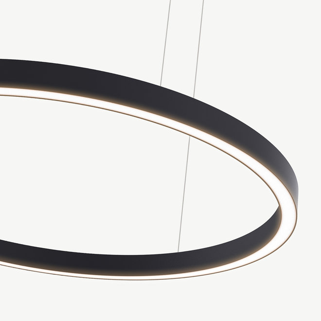 LED ring pendant lamp HALO Up-Down ∅900 mm - black