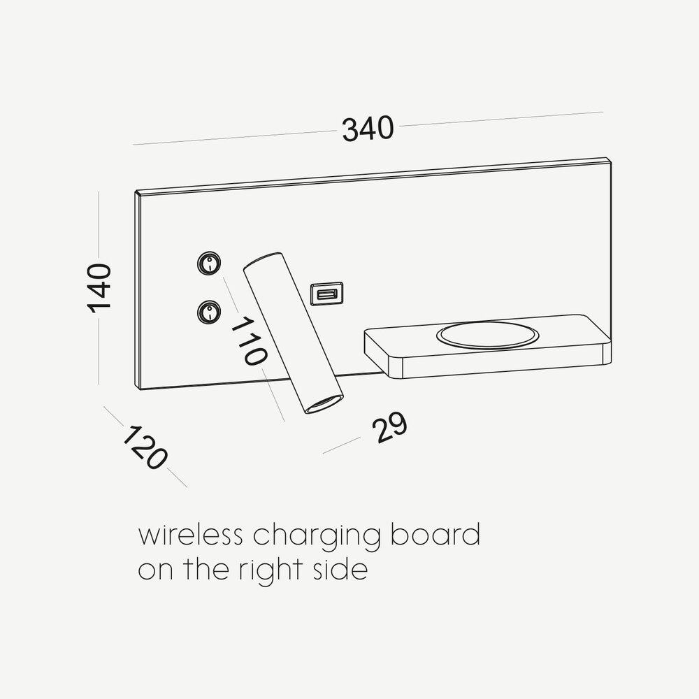 CORA leeslamp met nachtverlichting en USB-aansluiting - Wit