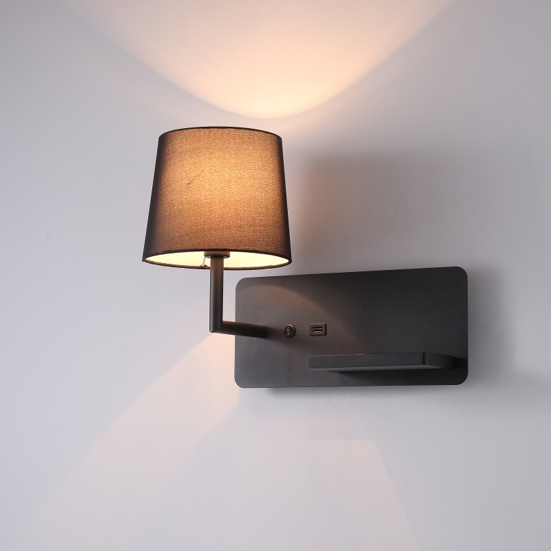 mens perler Tablet CORA wall lamp with USB connection - black - Lightinova - Professional  lighting