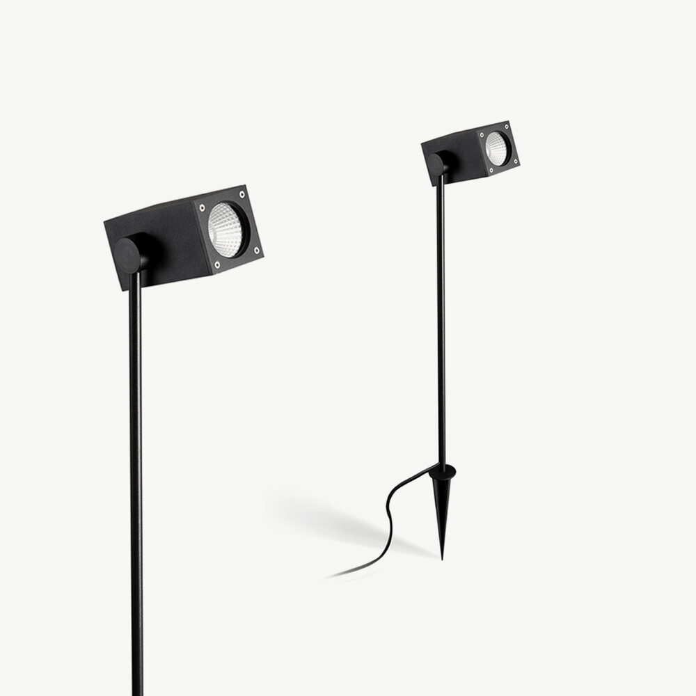 Vierkante LED prikspot SPIKE medium Zwart