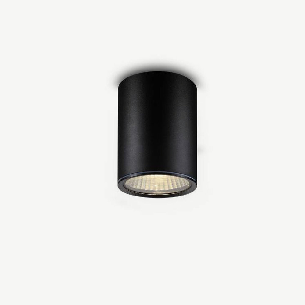 Round LED outdoor ceiling lamp TUUB medium Black