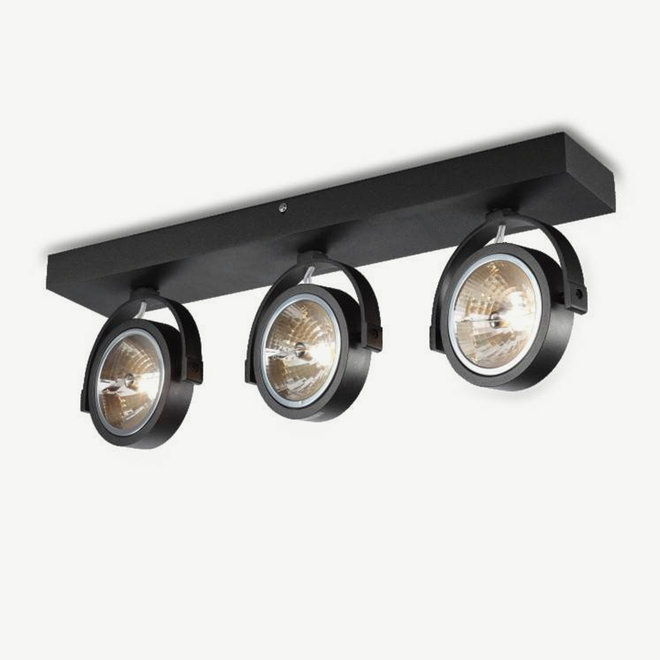 Wall / Ceiling spot BRANDON AR111 Black Triple