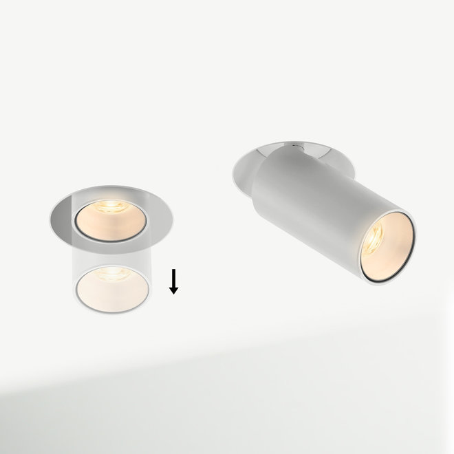 Retractable recessed trimless LED spot PEEK - white