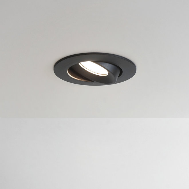 Recessed LED ceiling spot FLEXX tiltable round - black