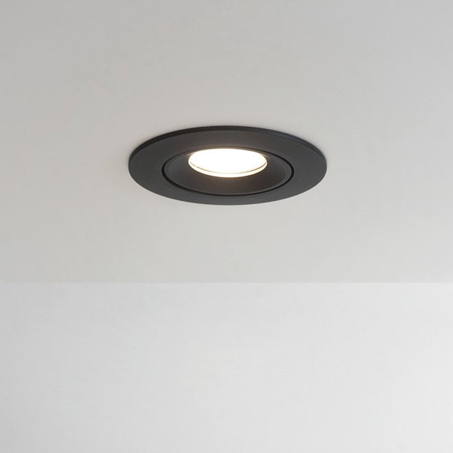 Recessed LED ceiling spot FLEXX tiltable round - black