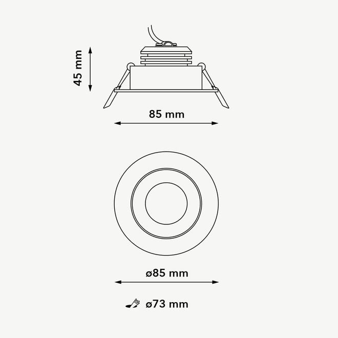 Recessed LED ceiling spot FLEXX tiltable round - inox