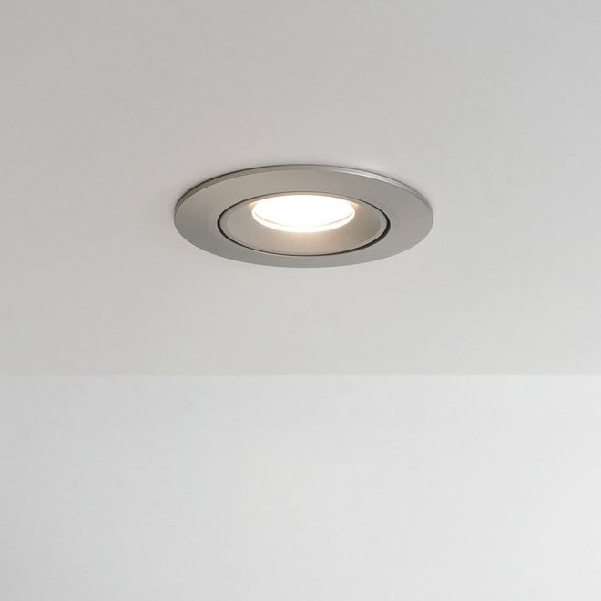 Recessed LED ceiling spot FLEXX tiltable round - inox