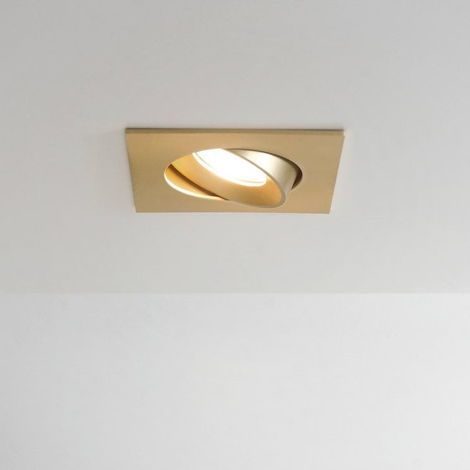 Recessed LED ceiling spot FLEXX tiltable square - gold