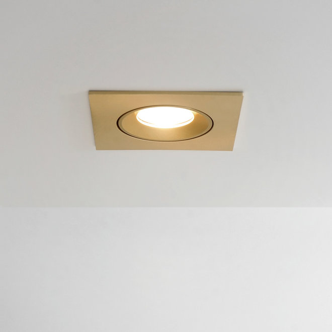 Recessed LED ceiling spot FLEXX tiltable square - gold