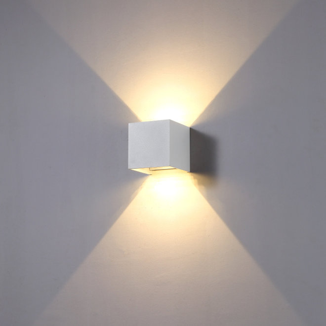 LED binnen/buiten wandlamp BOXX vierkant wit Dimbaar