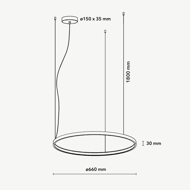 LED ring pendant lamp HALO ∅660 mm - bronze