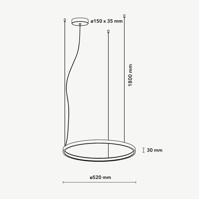 LED ring hanglamp HALO ∅520 mm - wit
