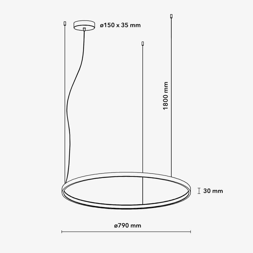 LED ring hanglamp HALO ∅790 mm - Zwart